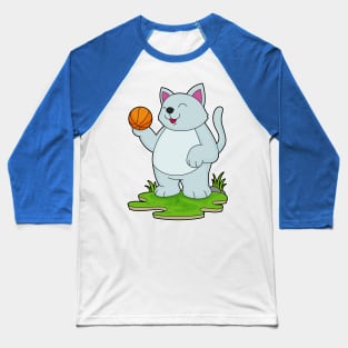 Cat as Basketball player with Basketball Baseball T-Shirt